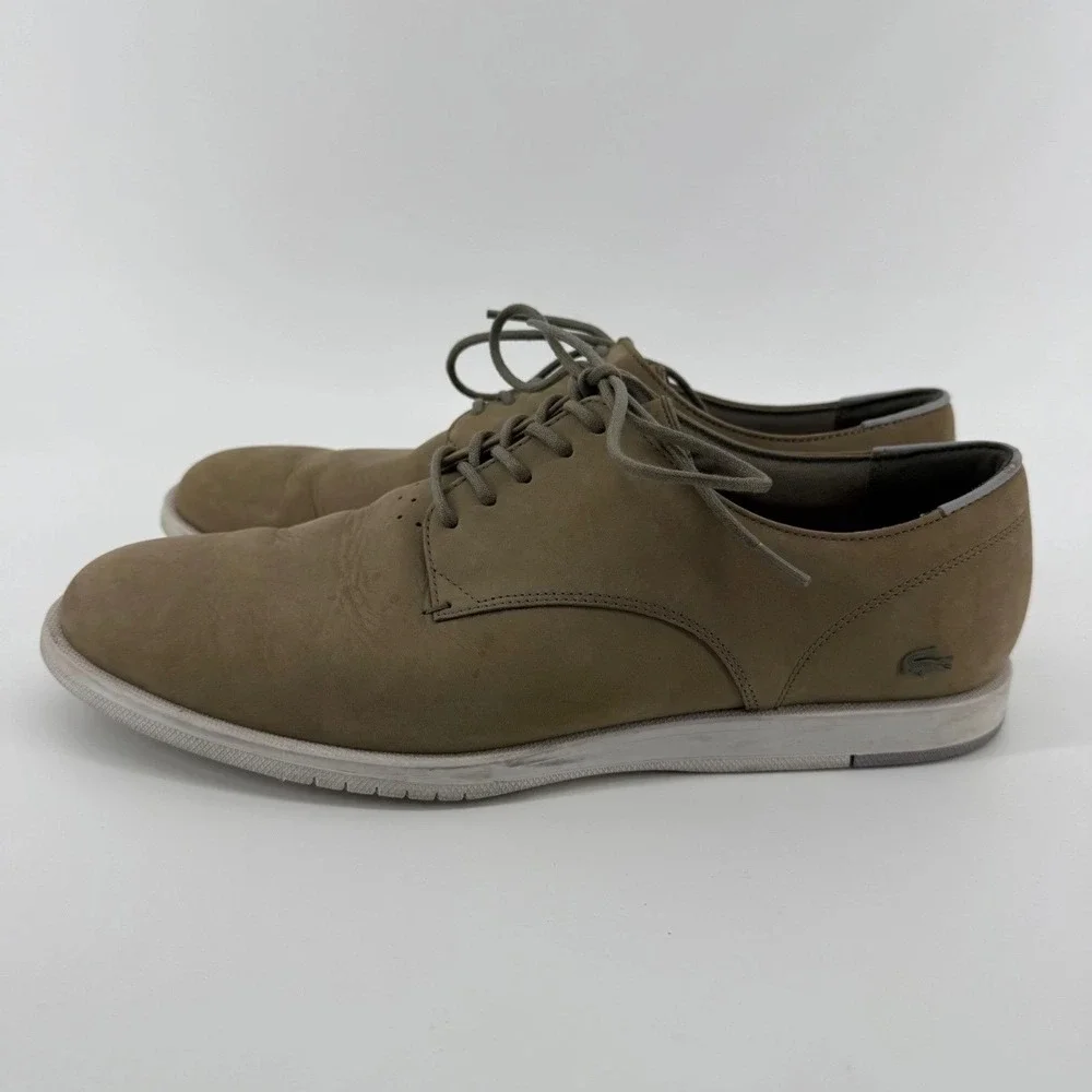 Lacoste Laccord 117 1 CAM Oxford Mens 10 Leather Tan Solid 7-33CAM10051X5